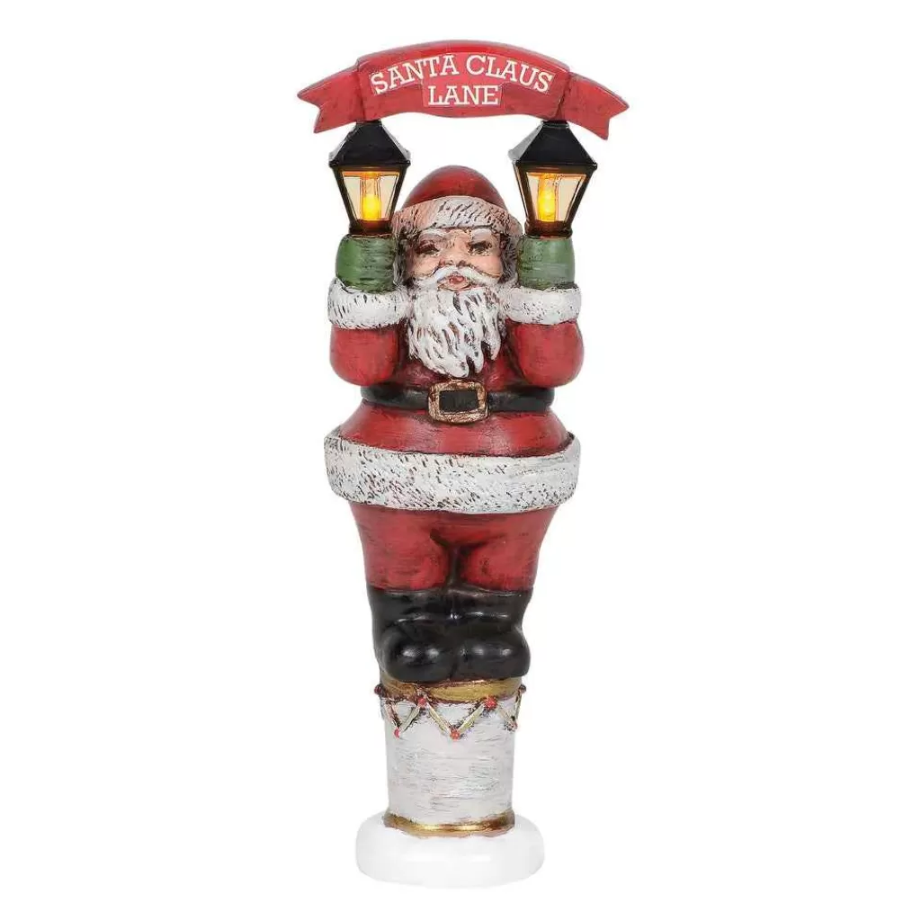 Department 56 Village Accessories-Vintage Santa Street Light